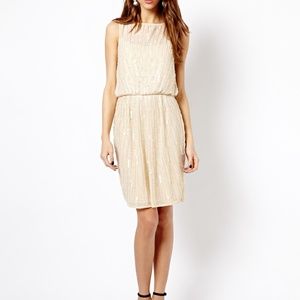 River Island cream color sequin dress